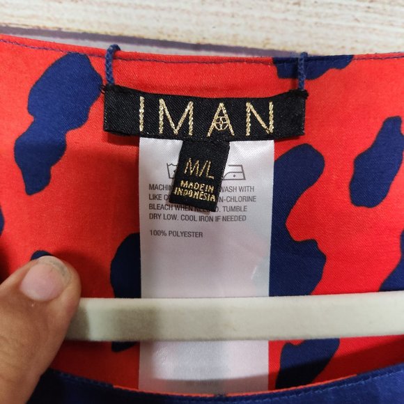 IMAN Global Chic Reversible Printed Poncho Top Floral Leopard Print Women's M/L - Picture 6 of 16